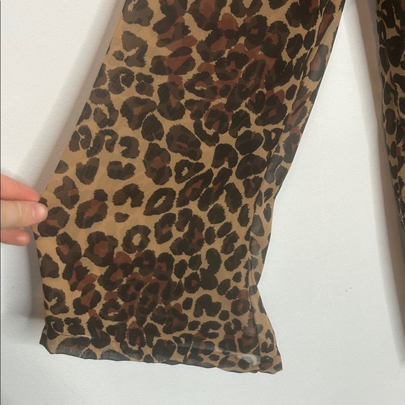 Show Me Your MuMu Leopard Print V-Neck Sheer Tunic - Picture 8 of 8